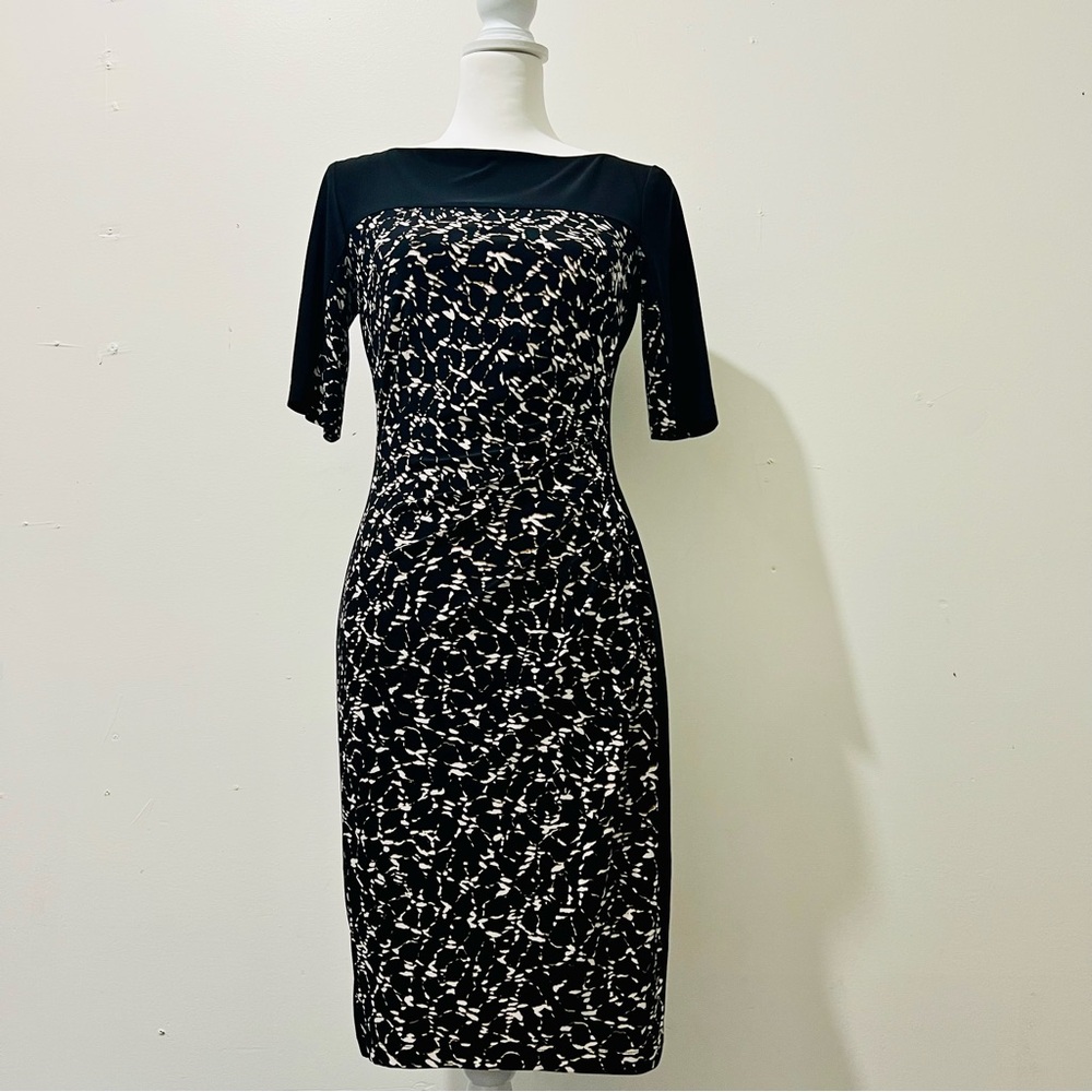 Nice Black and White Tortoise Pattern Dress Sz: S